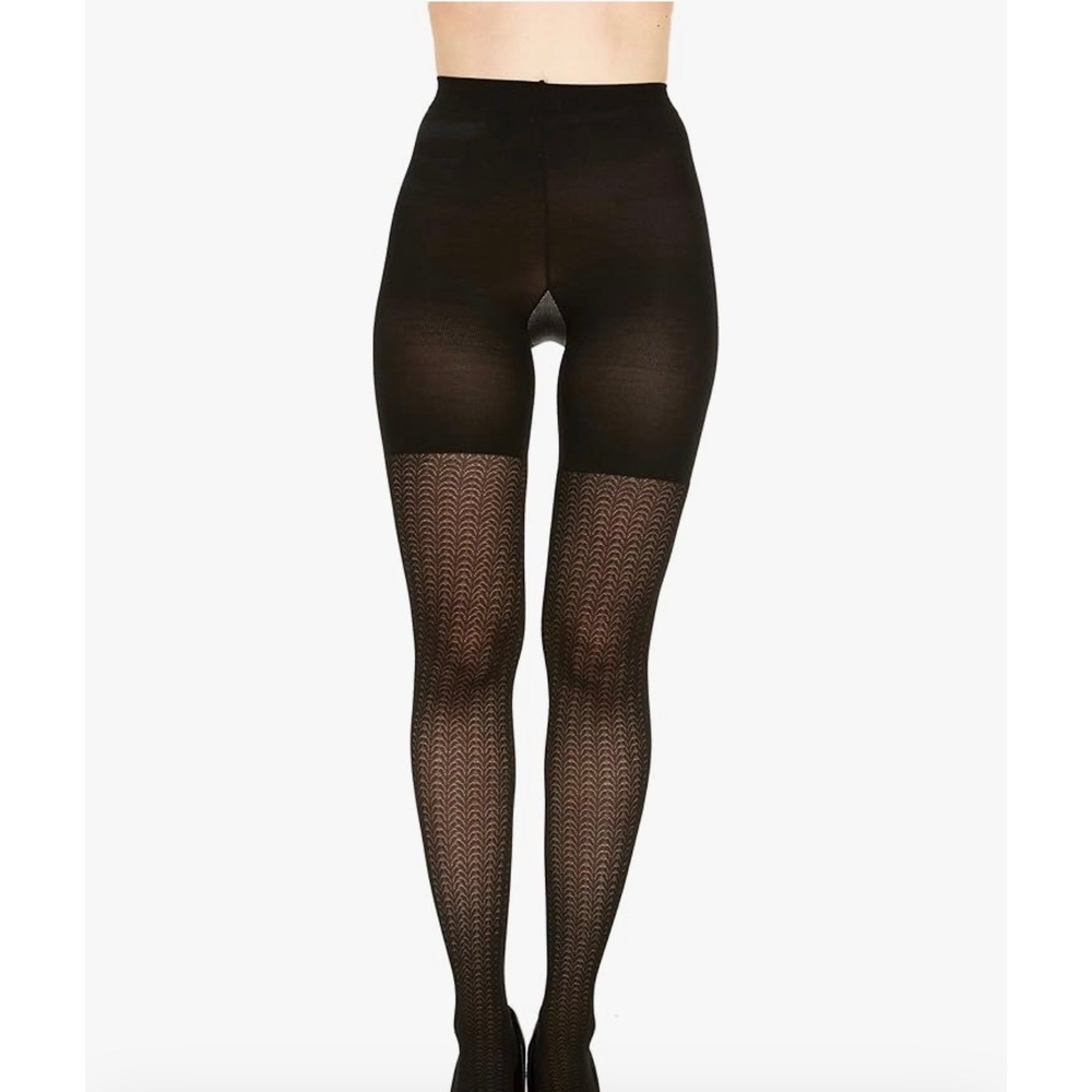 Assets by Sara‎ Blakely Women's Black Wishbone Textured Shaping Tights Size 2